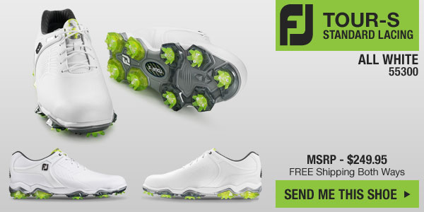 Click here and we'll ship you the new FJ Tour-S Golf Shoes in All White - style 55300