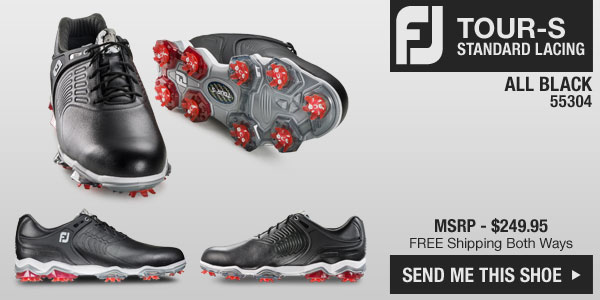 Click here and we'll ship you the new FJ Tour-S Golf Shoes in All Black - style 55304
