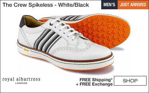 Royal Albartross - The Crew Spikeless Golf Shoes - White/Black
