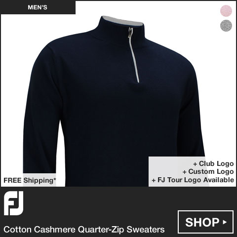 FJ Cotton Cashmere Quarter-Zip Golf Sweaters - FJ Tour Logo Available