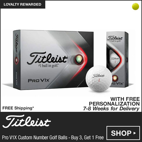 Titleist Pro V1X Custom Number Golf Balls - Buy 3, Get 1 Free - FREE PERSONALIZATION