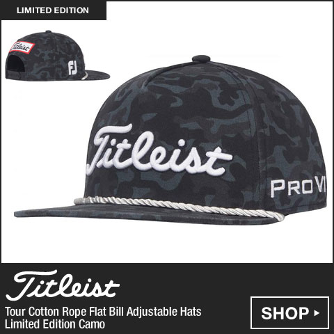 Titleist Tour Cotton Rope Flat Bill Adjustable Golf Hats - Limited Edition Camo