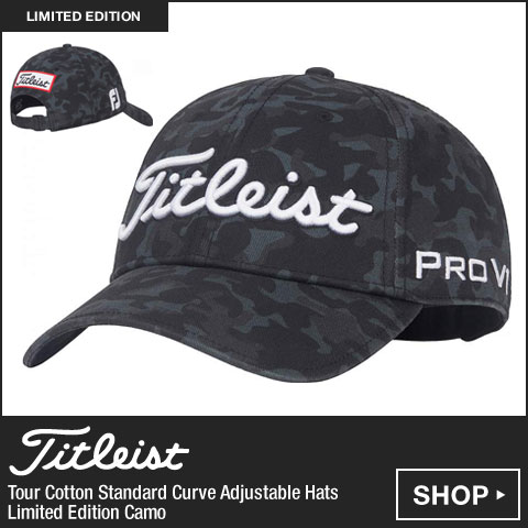 Titleist Tour Cotton Standard Curve Adjustable Golf Hats - Limited Edition Camo