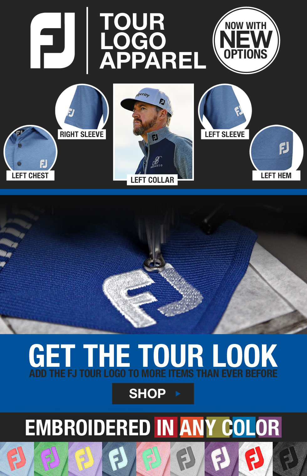 FJ Tour Logo Apparel - New Location Options Now Available