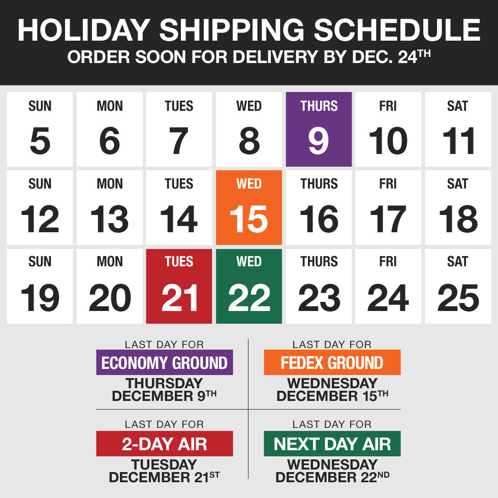 Golf Locker Shipping Information - Order Soon for Delivery by Dec. 24th