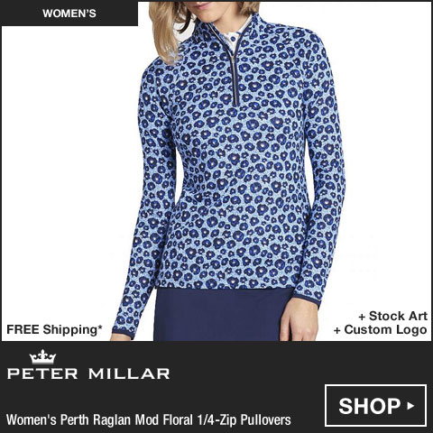 Peter Millar Women's Perth Raglan Mod Floral Quarter-Zip Golf Pullovers at Golf Locker