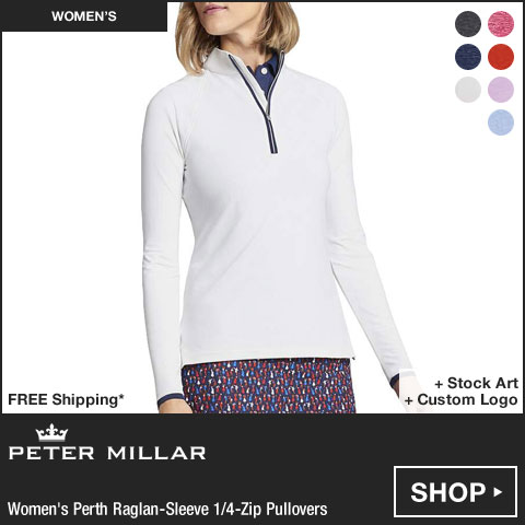 Peter Millar Women's Perth Raglan-Sleeve Quarter-Zip Golf Pullovers at Golf Locker