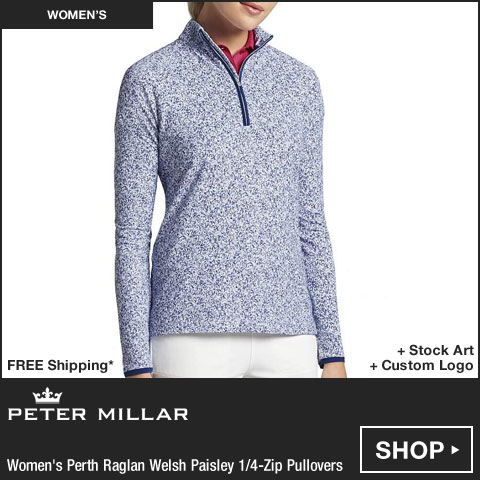 Peter Millar Women's Perth Raglan Welsh Paisley Quarter-Zip Golf Pullovers at Golf Locker