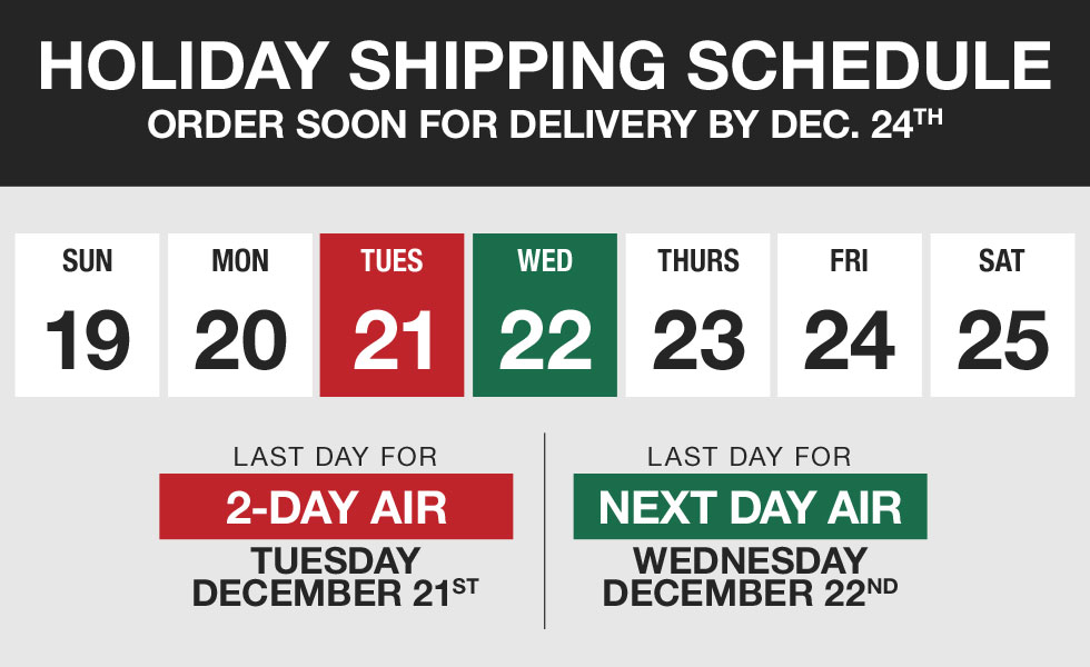 Golf Locker Shipping Information - Order Soon for Delivery by Dec. 24th