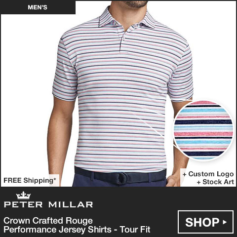 Peter Millar Crown Crafted Rouge Performance Jersey Golf Shirts - Tour Fit at Golf Locker