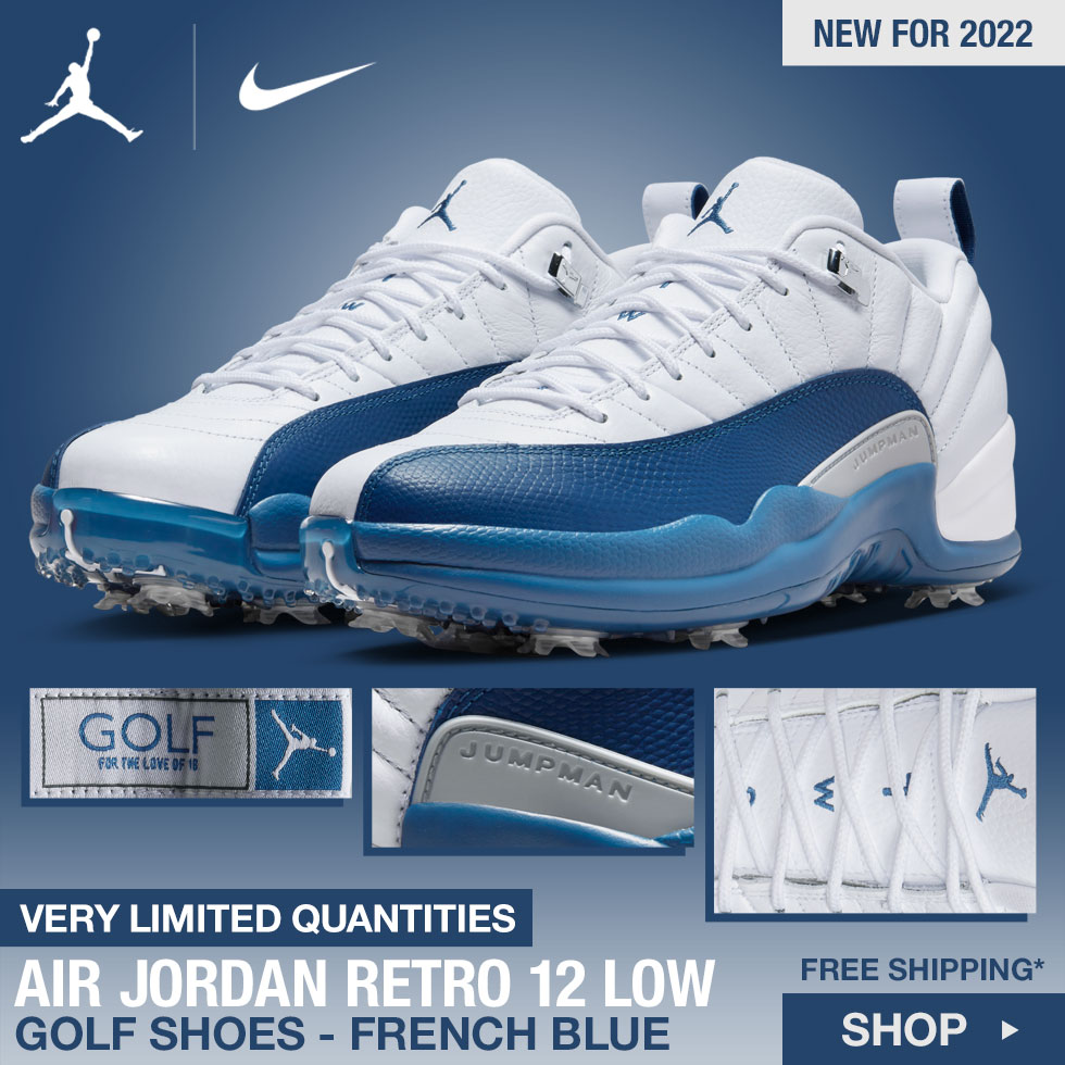 Nike Air Jordan Retro 12 Low Golf Shoes - French Blue at Golf Locker
