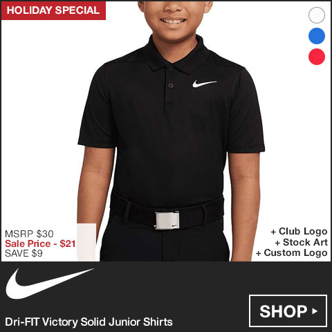 Nike Dri-FIT Victory Solid Junior Golf Shirts at Golf Locker