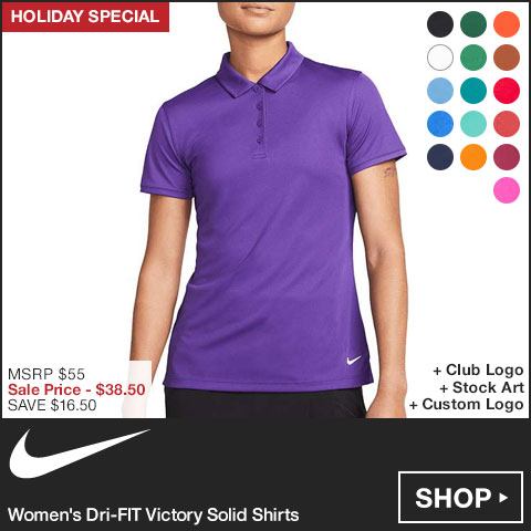 Nike Women's Dri-FIT Victory Solid Golf Shirts at Golf Locker