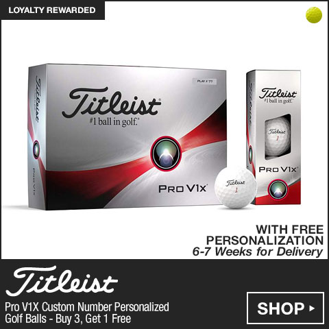 Titleist Pro V1X Custom Number Personalized Golf Balls - Buy 3, Get 1 Free