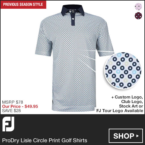 FJ ProDry Lisle Circle Print Golf Shirts - FJ Tour Logo Available - Previous Season Style at Golf Locker