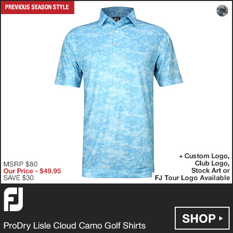FJ ProDry Lisle Cloud Camo Golf Shirts - FJ Tour Logo Available - Previous Season Style at Golf Locker