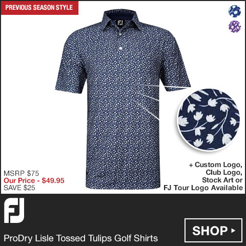 FJ ProDry Lisle Tossed Tulips Golf Shirts - FJ Tour Logo Available - Previous Season Style at Golf Locker