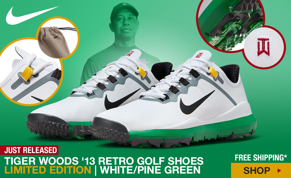 Nike Tiger Woods '13 Retro Golf Shoes - Limited Edition - White/Pine Green at Golf Locker