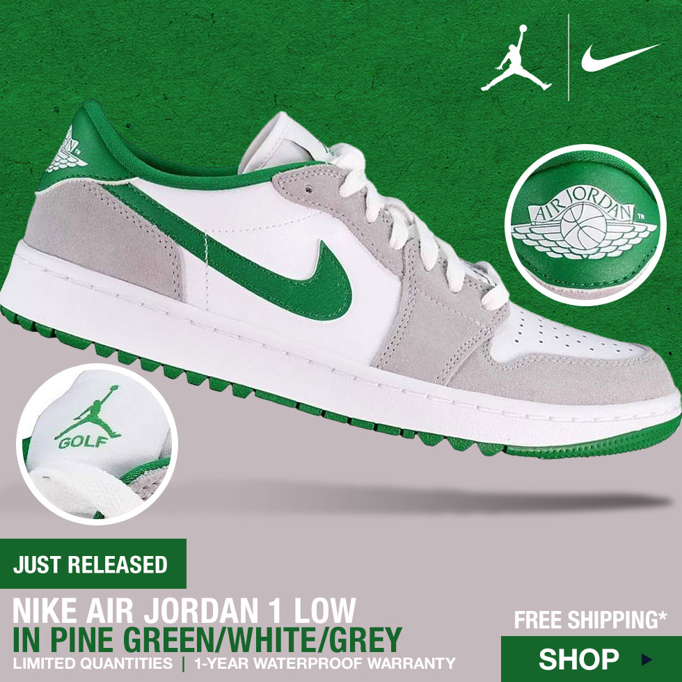 Nike 	Air Jordan 1 Low G Spikeless Golf Shoes - Limited Edition - Pine Green at Golf Locker