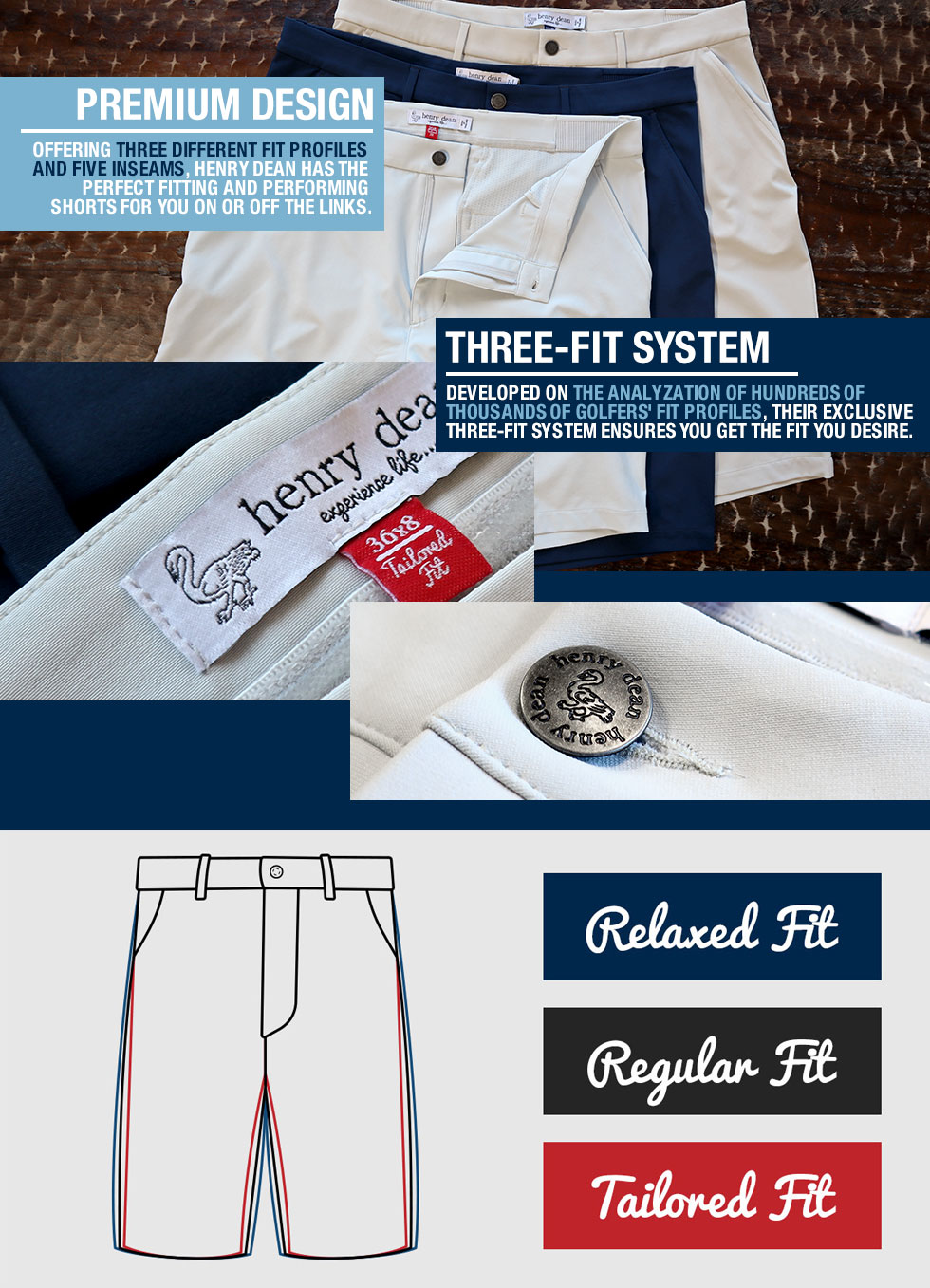 henry dean Performance Golf Shorts at Golf Locker