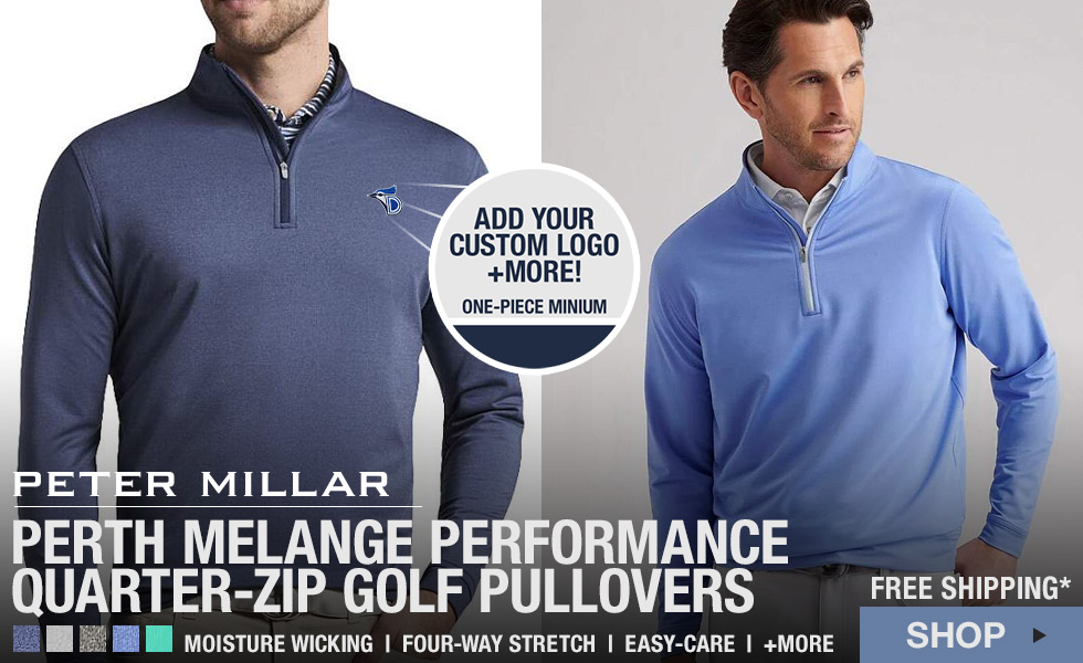 Peter Millar Perth Melange Performance Quarter-Zip Golf Pullovers at Golf Locker - Add Your Custom Logo and More
