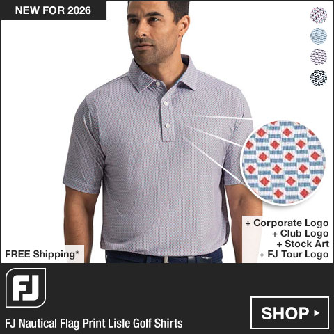 FJ Nautical Flag Print Lisle Golf Shirts at Golf Locker