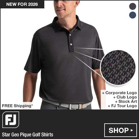 FJ Star Geo Pique Golf Shirts at Golf Locker
