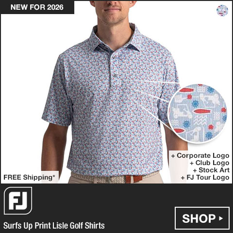 FJ Surfs Up Print Lisle Golf Shirts at Golf Locker