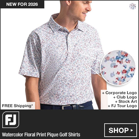 FJ Watercolor Floral Print Pique Golf Shirts at Golf Locker