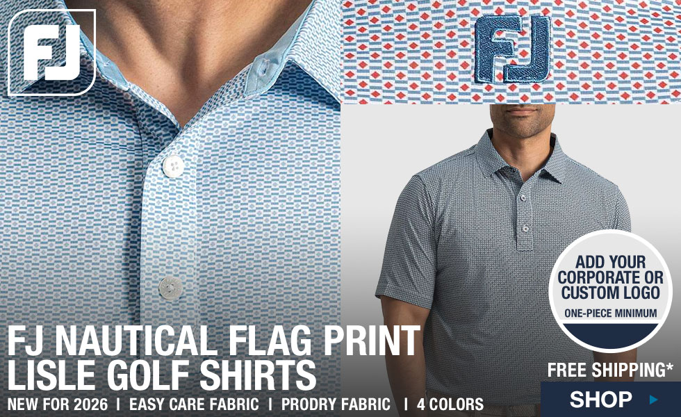FJ Nautical Flag Print Lisle Golf Shirts at Golf Locker