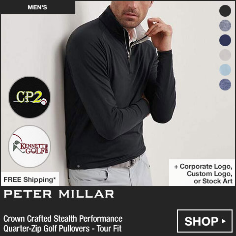 Peter Millar Crown Crafted Stealth Performance Quarter-Zip Golf Pullovers - Tour Fit at Golf Locker