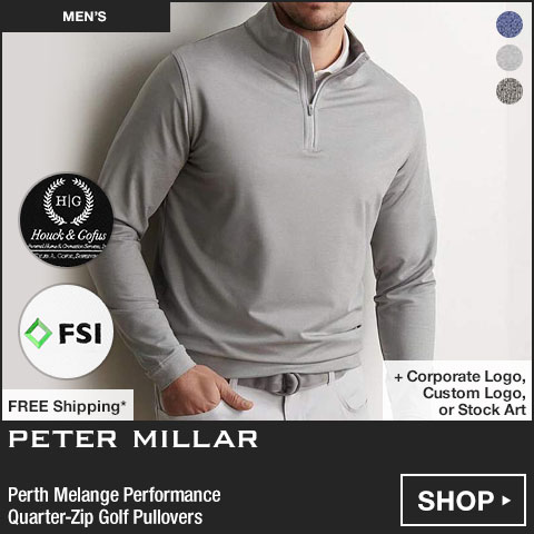 Peter Millar Perth Melange Performance Quarter-Zip Golf Pullovers at Golf Locker