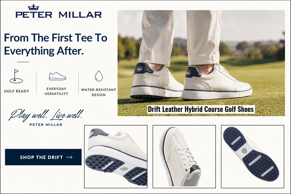 Peter Millar Drift Leather Hybrid Course Golf Shoes
