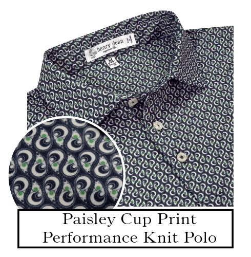 Henry Dean Paisley Cup Performance Knit Golf Shirt