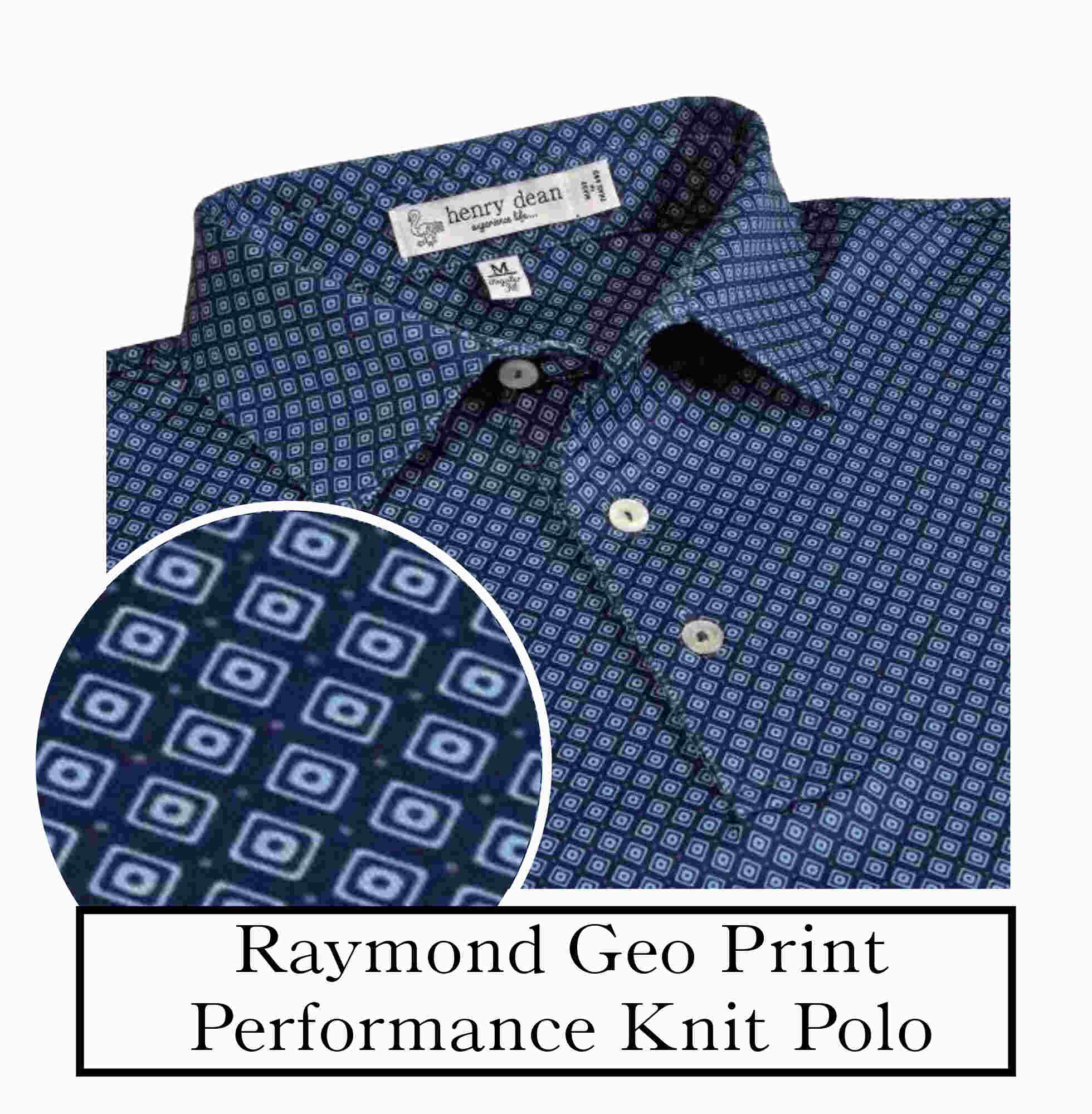 Henry Dean Raymond Geo Performance Knit Golf Shirt