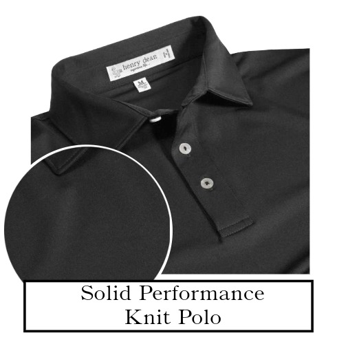 Henry Dean Black Solid Performance Knit Golf Shirt