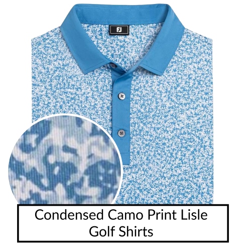 Condensed Camo Print Lisle Golf Shirts