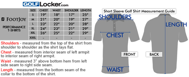 nike golf size guide