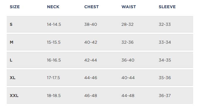 Johnnie O Size Chart