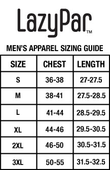 LazyPar Men's Apparel Sizing Guide