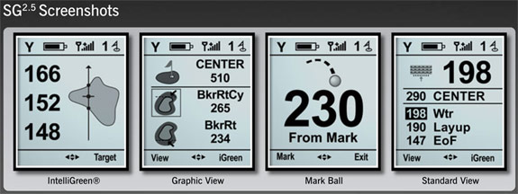 SkyCaddie SG2.5 GPS System Screenshots