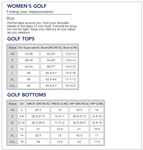 tommy hilfiger women's pants size chart