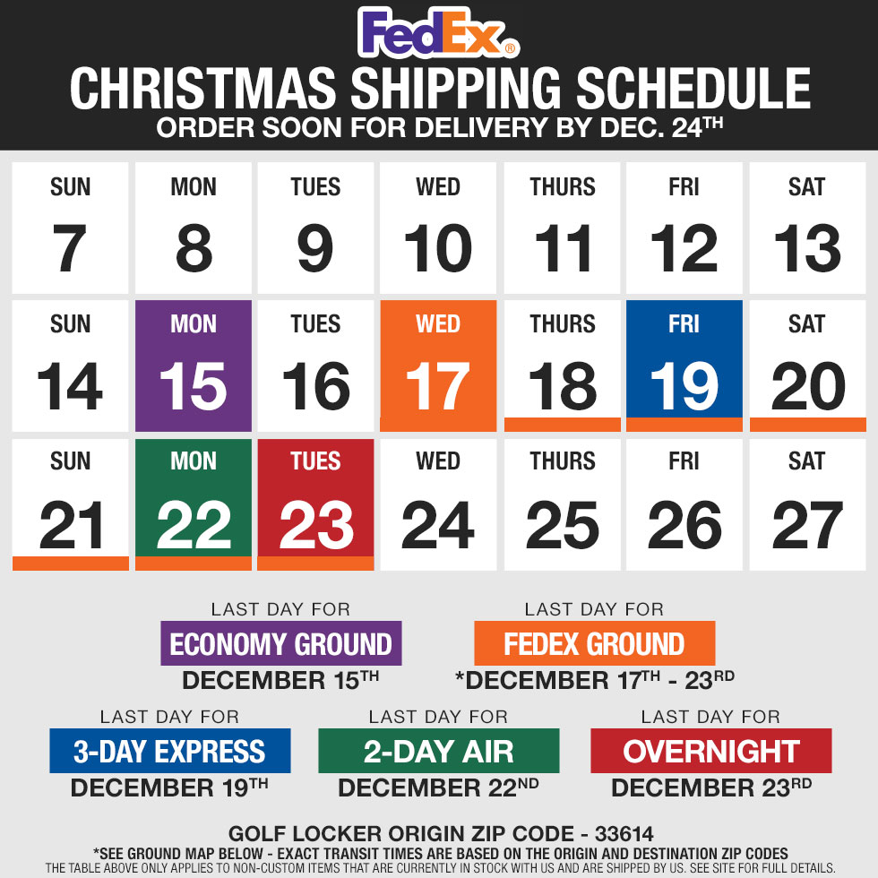 FedEx Christmas Schedule FedEx Christmas Schedule