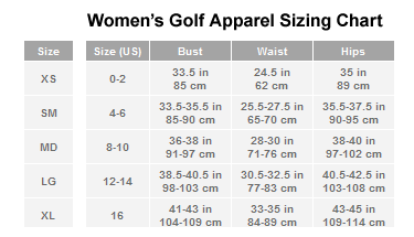 Women's Apparel Sizing Chart