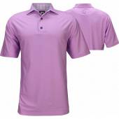 FootJoy ProDry Lisle Solid Golf Shirts with Self Fabric Collar - FJ Tour Logo Available in Heather lavender with white stripe accents