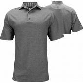 FootJoy ProDry Lisle Solid Golf Shirts with Self Fabric Collar - ON SALE in Heather charcoal with grey and black stripe accents
