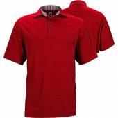 FootJoy ProDry Lisle Solid Golf Shirts with Self Fabric Collar - FJ Tour Logo Available in Red with red and white stripe accents