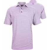 FootJoy ProDry Lisle Feeder Stripe Self Collar Golf Shirts - ON SALE in Lavender with white stripes