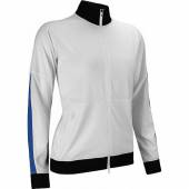 FootJoy Women's Lightweight Track Golf Jackets - FJ Tour Logo Available - Previous Season Style in White with black and blue accents