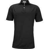Peter Millar Solid Stretch Mesh Golf Shirts in Black